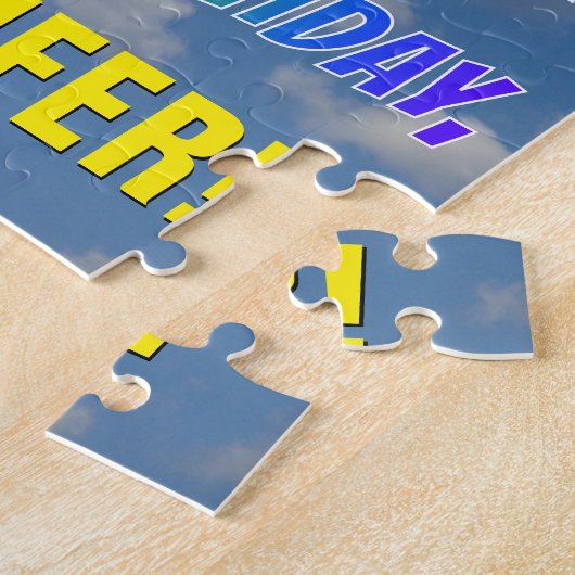 Rainbow Kijk "51" & "HAPPY BIRTHDAY", Cloudy Sky Legpuzzel (Zijkant)