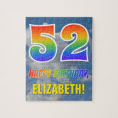 Rainbow Kijk "52" & "HAPPY BIRTHDAY", Cloudy Sky Legpuzzel (Verticaal)