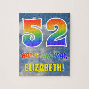 Rainbow Kijk "52" & "HAPPY BIRTHDAY", Cloudy Sky Legpuzzel