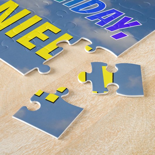 Rainbow Kijk "55" & "HAPPY BIRTHDAY", Cloudy Sky Legpuzzel (Zijkant)