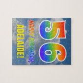 Rainbow Kijk "56" & "HAPPY BIRTHDAY", Cloudy Sky Legpuzzel (Horizontaal)