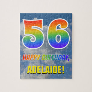 Rainbow Kijk "56" & "HAPPY BIRTHDAY", Cloudy Sky Legpuzzel