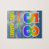 Rainbow Kijk "58" & "HAPPY BIRTHDAY", Cloudy Sky Legpuzzel (Horizontaal)