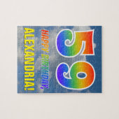 Rainbow Kijk "59" & "HAPPY BIRTHDAY", Cloudy Sky Legpuzzel (Horizontaal)