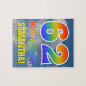 Rainbow Kijk "62" & "HAPPY BIRTHDAY", Cloudy Sky Legpuzzel (Horizontaal)