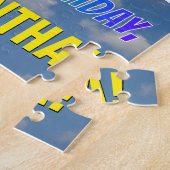 Rainbow Kijk "62" & "HAPPY BIRTHDAY", Cloudy Sky Legpuzzel (Zijkant)