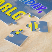 Rainbow Kijk "63" & "HAPPY BIRTHDAY", Cloudy Sky Legpuzzel (Zijkant)