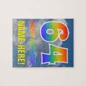 Rainbow Kijk "64" & "HAPPY BIRTHDAY", Cloudy Sky Legpuzzel (Horizontaal)