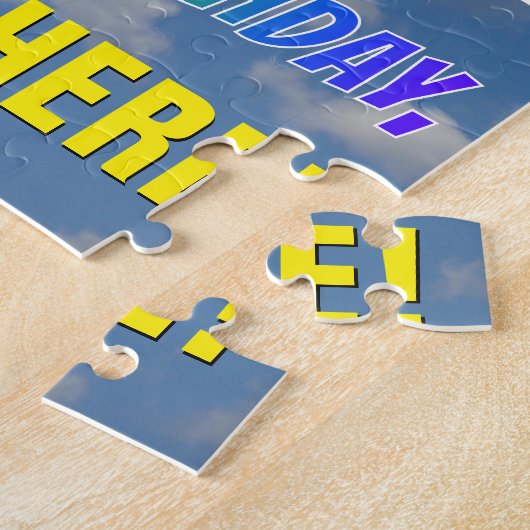 Rainbow Kijk "64" & "HAPPY BIRTHDAY", Cloudy Sky Legpuzzel (Zijkant)