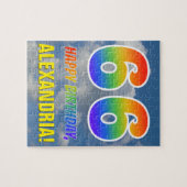 Rainbow Kijk "66" & "HAPPY BIRTHDAY", Cloudy Sky Legpuzzel (Horizontaal)