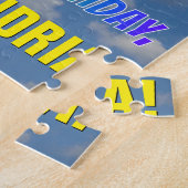 Rainbow Kijk "66" & "HAPPY BIRTHDAY", Cloudy Sky Legpuzzel (Zijkant)