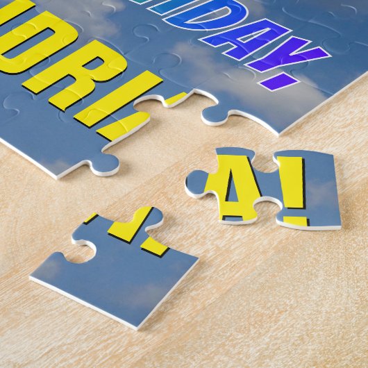 Rainbow Kijk "66" & "HAPPY BIRTHDAY", Cloudy Sky Legpuzzel (Zijkant)