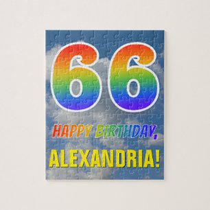 Rainbow Kijk "66" & "HAPPY BIRTHDAY", Cloudy Sky Legpuzzel