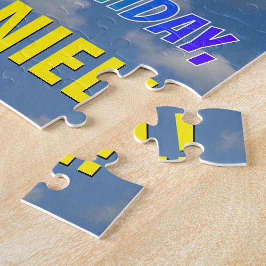 Rainbow Kijk "67" & "HAPPY BIRTHDAY", Cloudy Sky Legpuzzel (Zijkant)