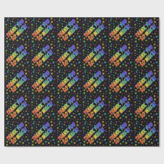 Rainbow Kijk "DANK JE ZO VEEL!", Stars Pattern Cadeaupapier (Vlak)