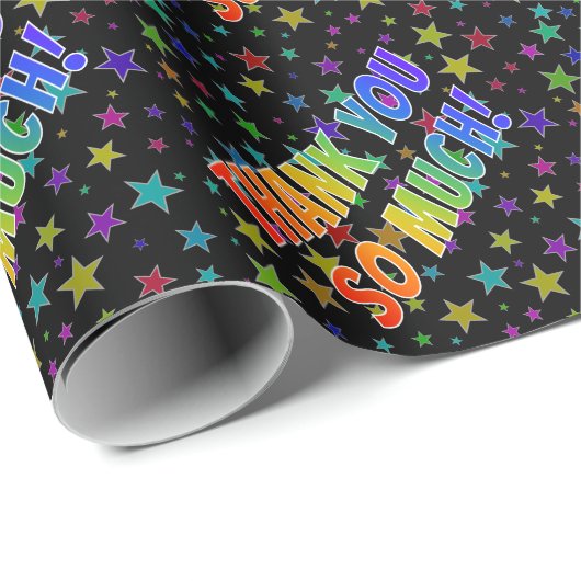 Rainbow Kijk "DANK JE ZO VEEL!", Stars Pattern Cadeaupapier (Rol Hoek)