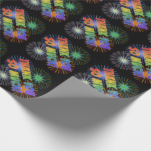 Rainbow Kijk "DANK JE ZO VEEL!", Vuurwerk ziet er  Cadeaupapier (Hoek)