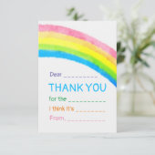 Rainbow Kinder bedankkaart (Staand voorkant)