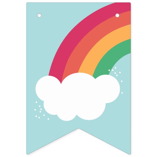 Rainbow Kinder Happy Birthday Vlaggetjes (Eerste vlag)