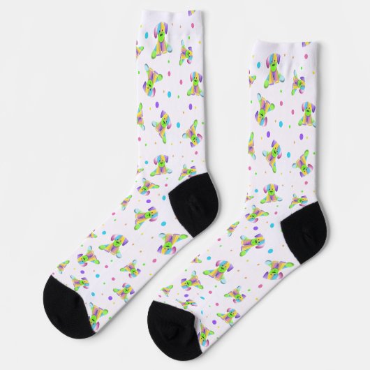 Rainbow kinder hond Puppy Polka Dot Bright Fun Kle Sokken (Links)