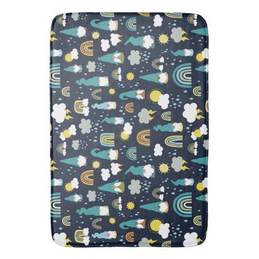 Rainbow-Kinderen op regenachtige dag Badmat (Voorkant Verticaal)