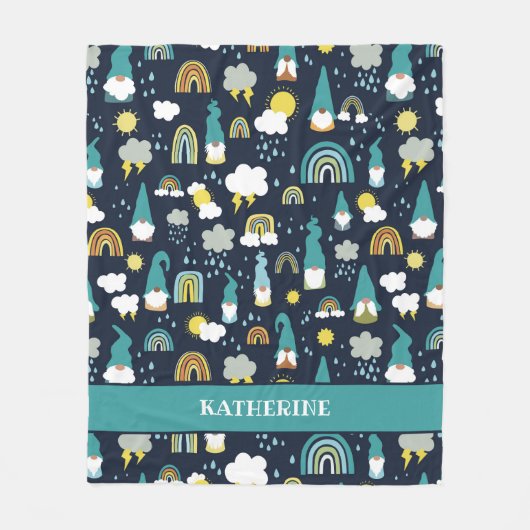 Rainbow-Kinderen op regenachtige dag Fleece Deken (Voorkant)