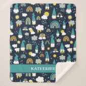 Rainbow-Kinderen op regenachtige dag Sherpa Deken (Voorkant)