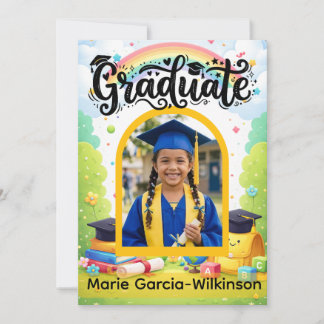 Rainbow Kindergarten Graduation Kaart
