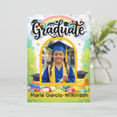 Rainbow Kindergarten Graduation Kaart (Staand voorkant)