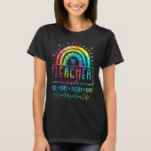 Rainbow Kindergarten leven elke dag terug T-shirt (Voorkant)