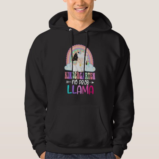 Rainbow Kindergarten No Prob Llama 100th Day of Sc Hoodie (Voorkant)