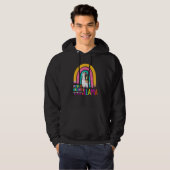 Rainbow Kindergarten No Prob Llama 100th Day of Sc Hoodie (Voorkant volledig)
