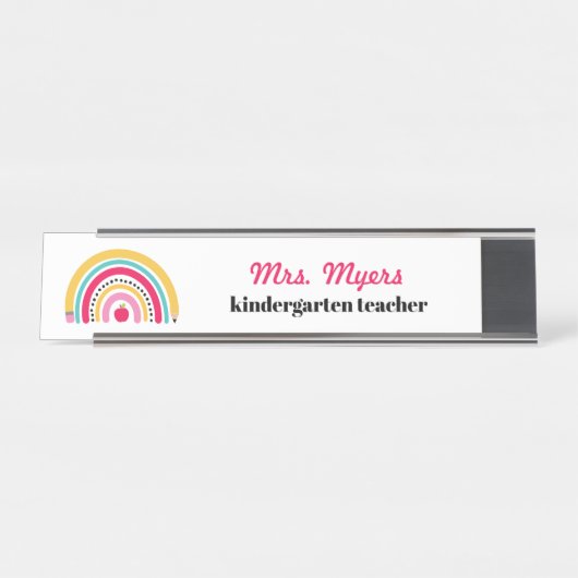 Rainbow Kindergarten Teacher Bureau Naambordje (Voorkant)