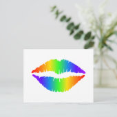 Rainbow Kiss, kleurrijke lips Briefkaart (Staand voorkant)