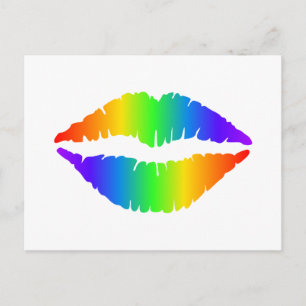 Rainbow Kiss, kleurrijke lips Briefkaart