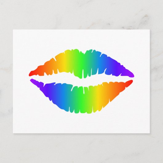 Rainbow Kiss, kleurrijke lips Briefkaart (Voorkant)