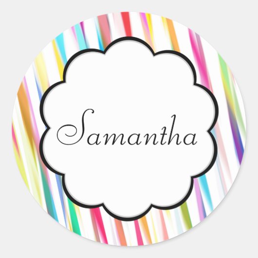 Rainbow Kisses - Naam Sticker (Voorkant)