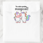 Rainbow Kissing Eenhoorns Magisch Vierkante Sticker (Tas)
