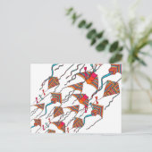 Rainbow Kite Pattern Briefkaart (Staand voorkant)