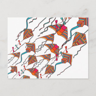 Rainbow Kite Pattern Briefkaart