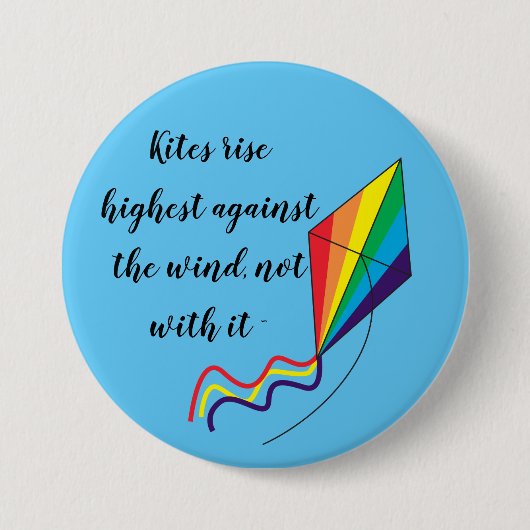 Rainbow Kite Rise hoogste tegen wind Ronde Button 7,6 Cm (Voorkant)