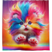Rainbow Kitten Douchegordijn (Voorkant)
