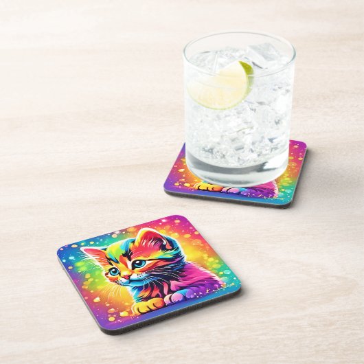 Rainbow Kitten Dream Bier Onderzetter (Rechterzijde)