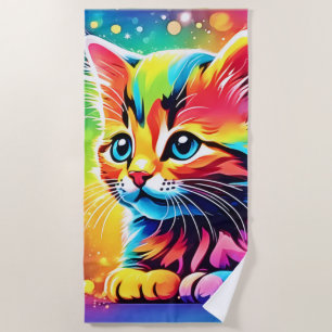Rainbow Kitten Dream Strandlaken