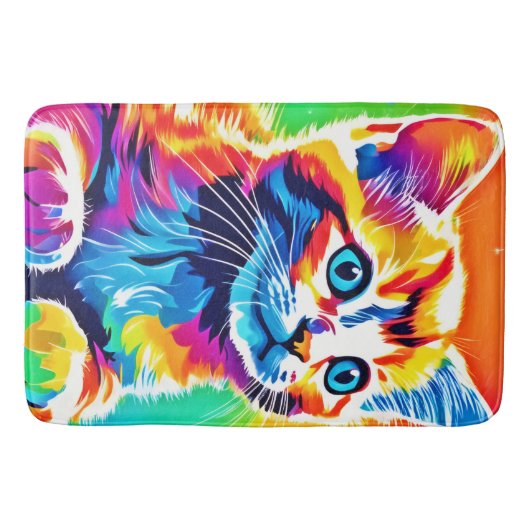 Rainbow Kitten Dromen Badmat (Voorkant)