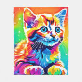 Rainbow Kitten Dromen Fleece Deken (Voorkant)