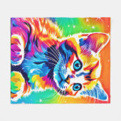 Rainbow Kitten Dromen Fleece Deken (Voorkant (Horizontaal))