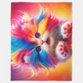 Rainbow Kitten Fleece Deken (Voorkant)