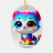 Rainbow Kitten Keramisch Ornament (Achterkant)