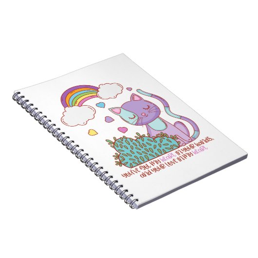 Rainbow Kitten Notebook + Quote Notitieboek (Rechterzijde)
